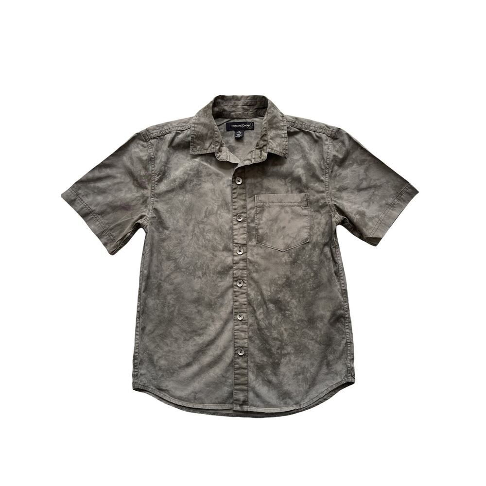 Treasure & Bond Olive Green Tie Dye Button Down Size 8/10